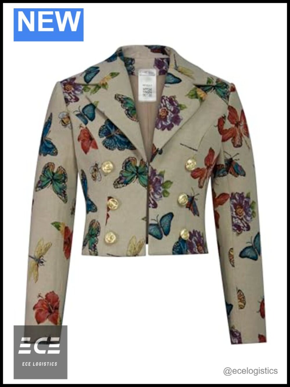 Jacquard Brocade Zip Front Jacket Long Sleeve Polyester Lined Work Office